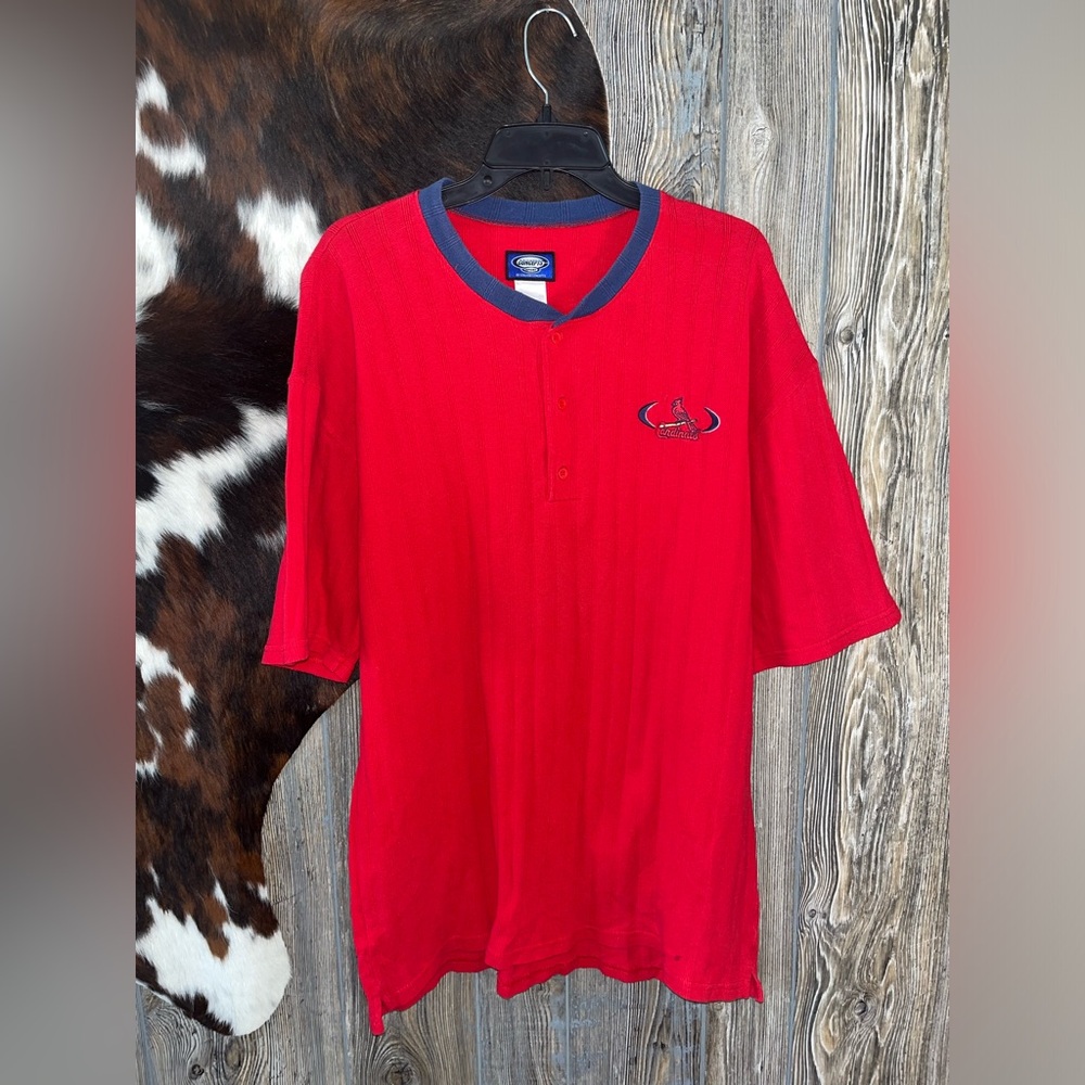 Concepts sport size large bright red short sleeve ribbed Cardinals shirt
